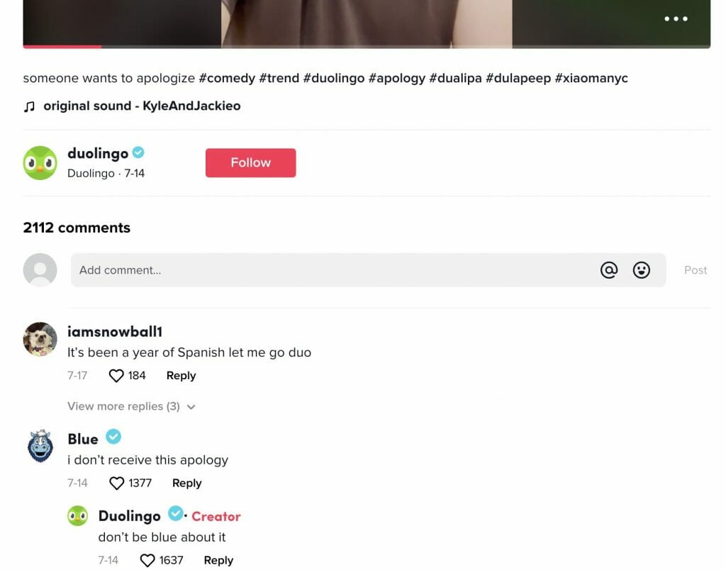 Comment on other videos